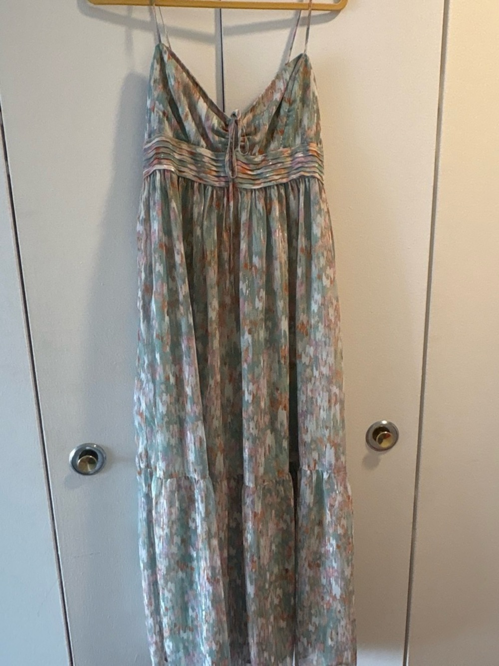 Aqua Sundress Pastel Floral Maxi Dress - Multicolor